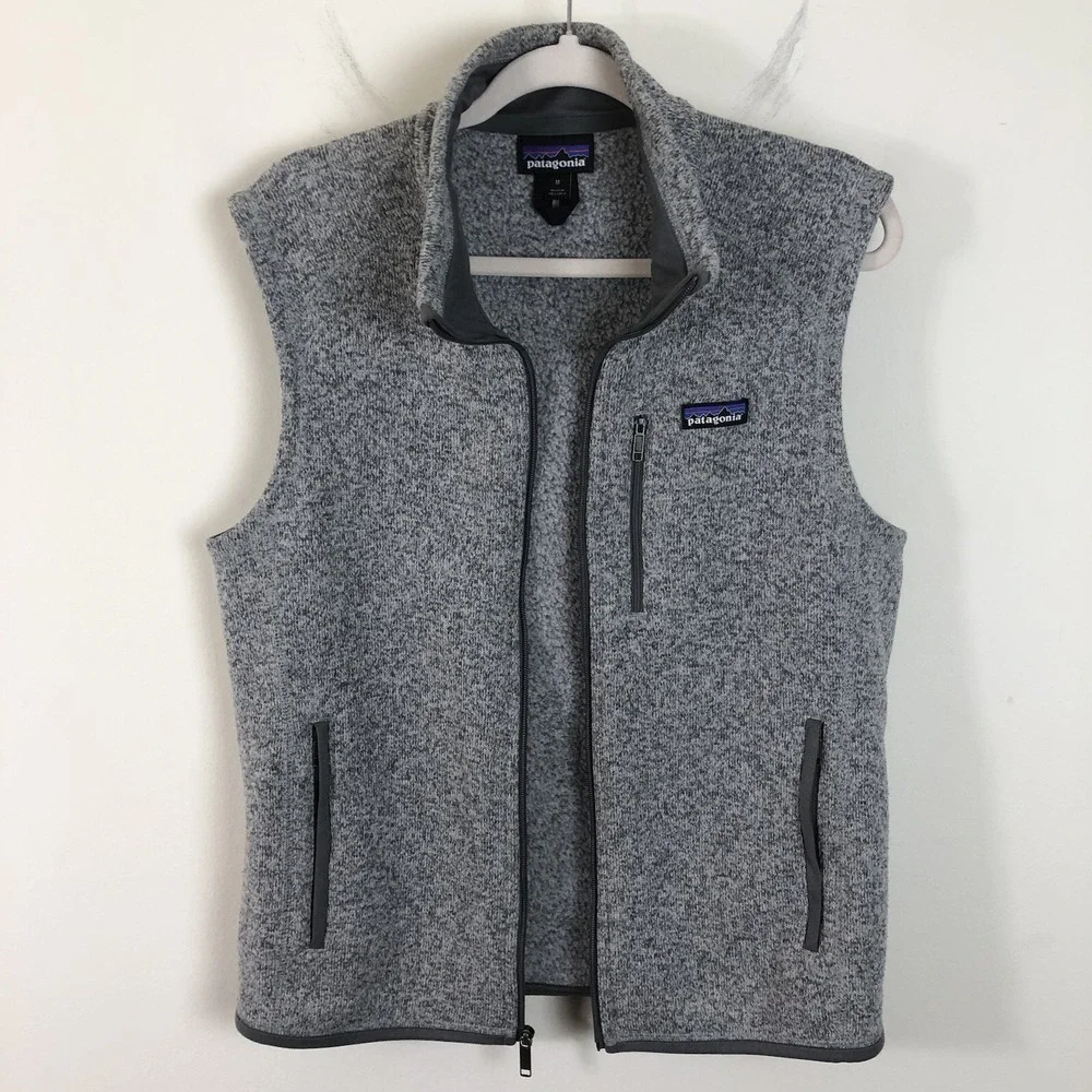 Patagonia Full-Zip Fleece Vest Men's Sz M Heather Gray Outdoor